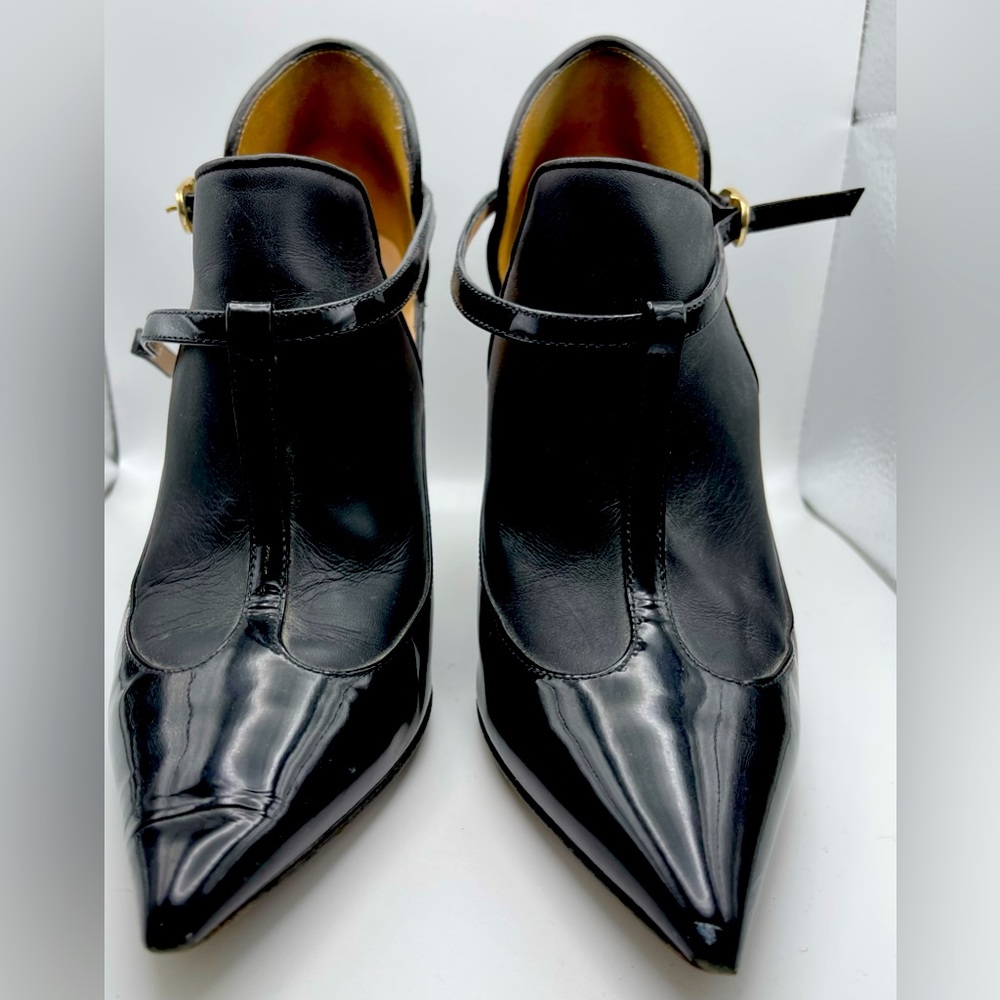 Valentino Garavani amazing shoes/booties!  Black patent and leather combo.
